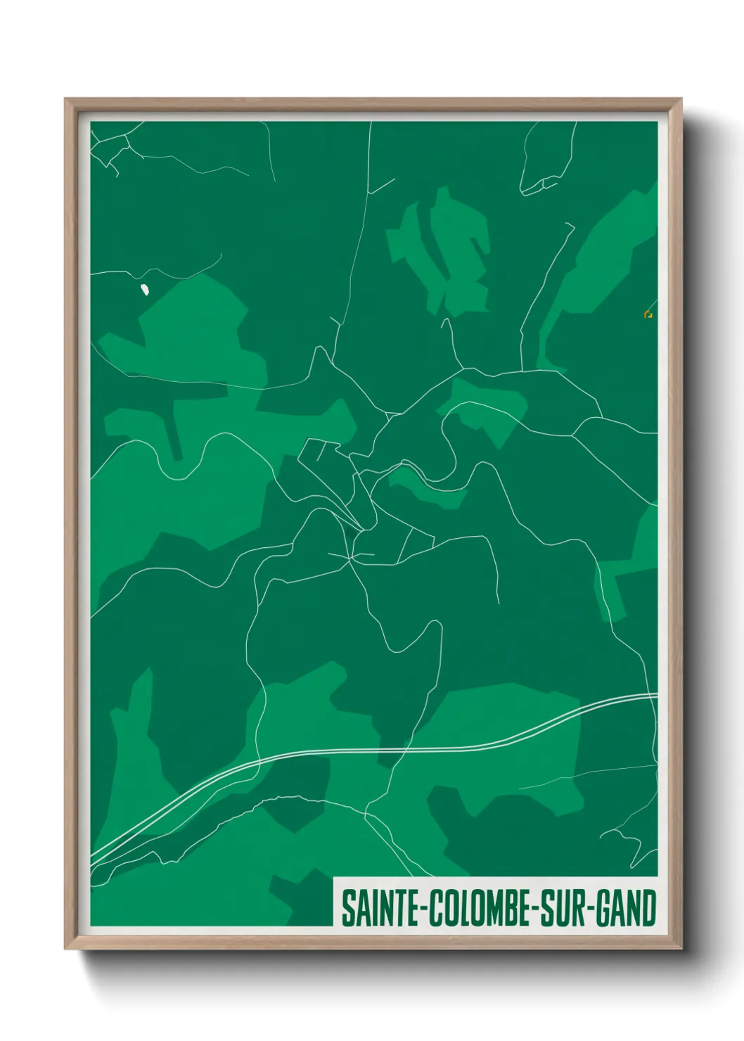 Une affiche de carte sur Sainte-Colombe-sur-Gand