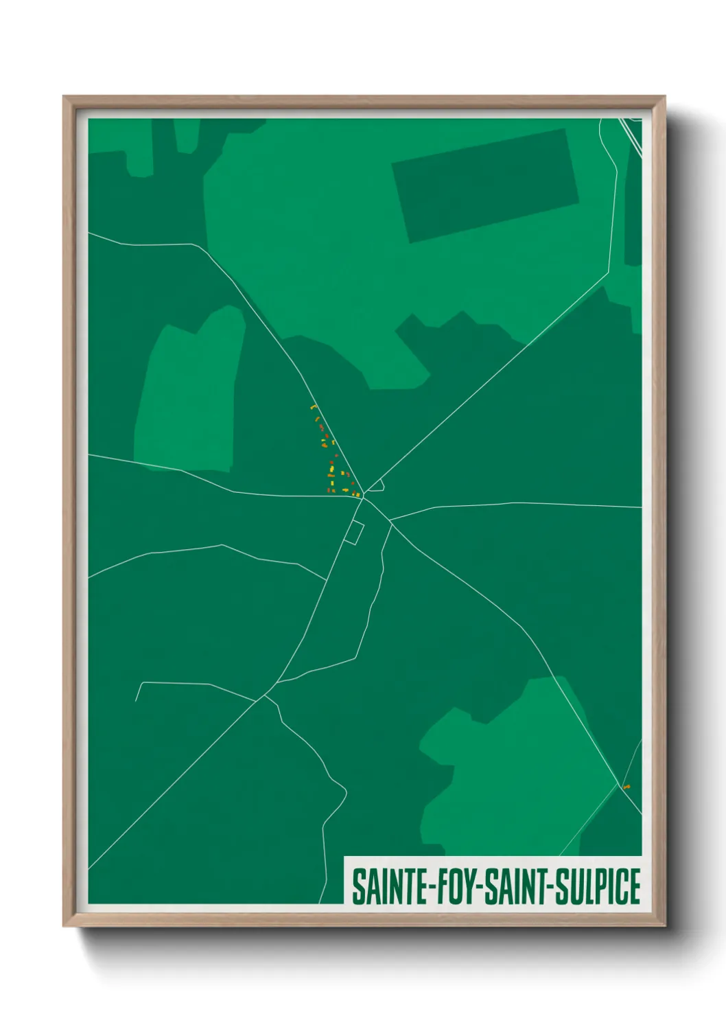 Une affiche de carte sur Sainte-Foy-Saint-Sulpice