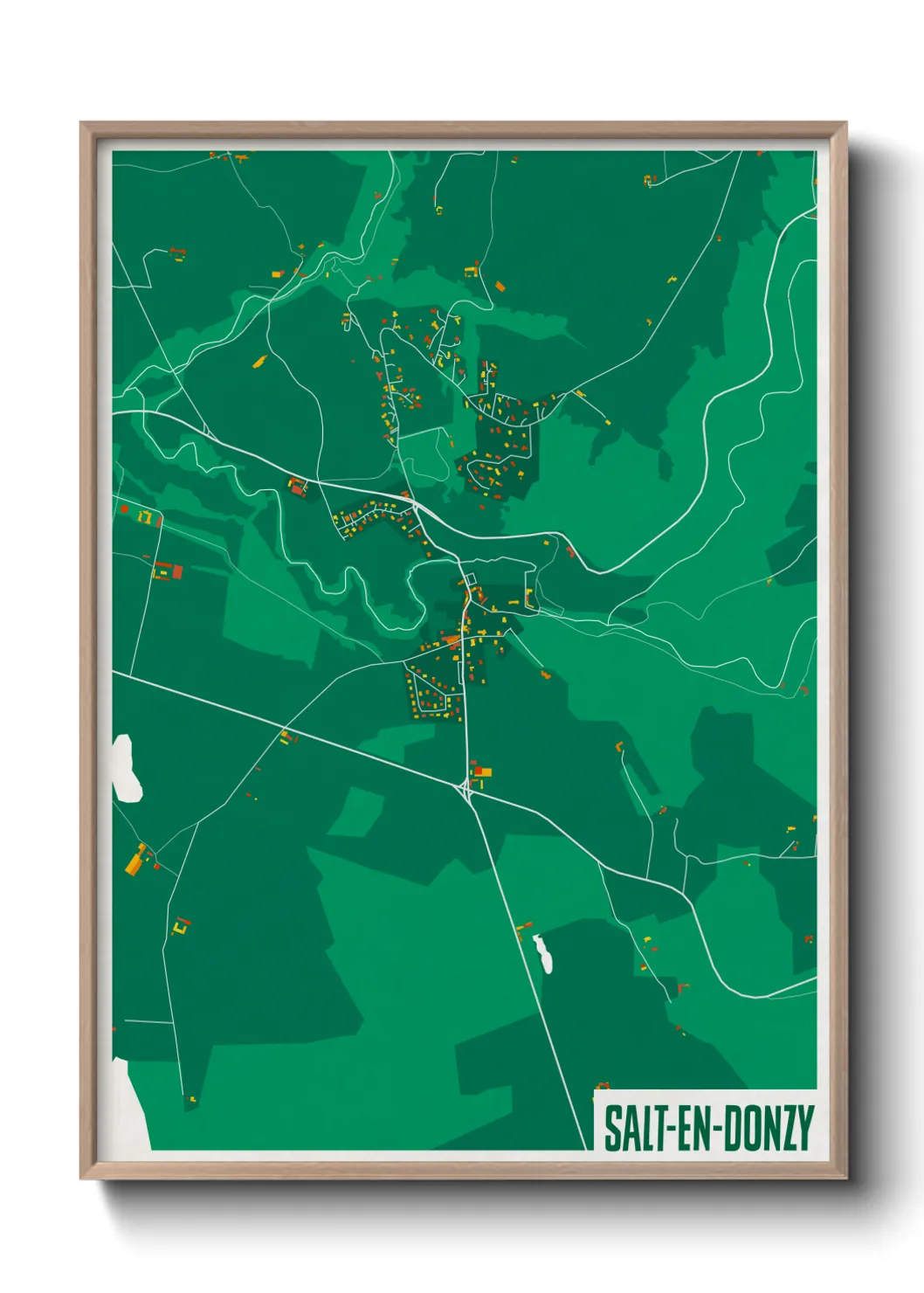 Une affiche de carte sur Salt-en-Donzy