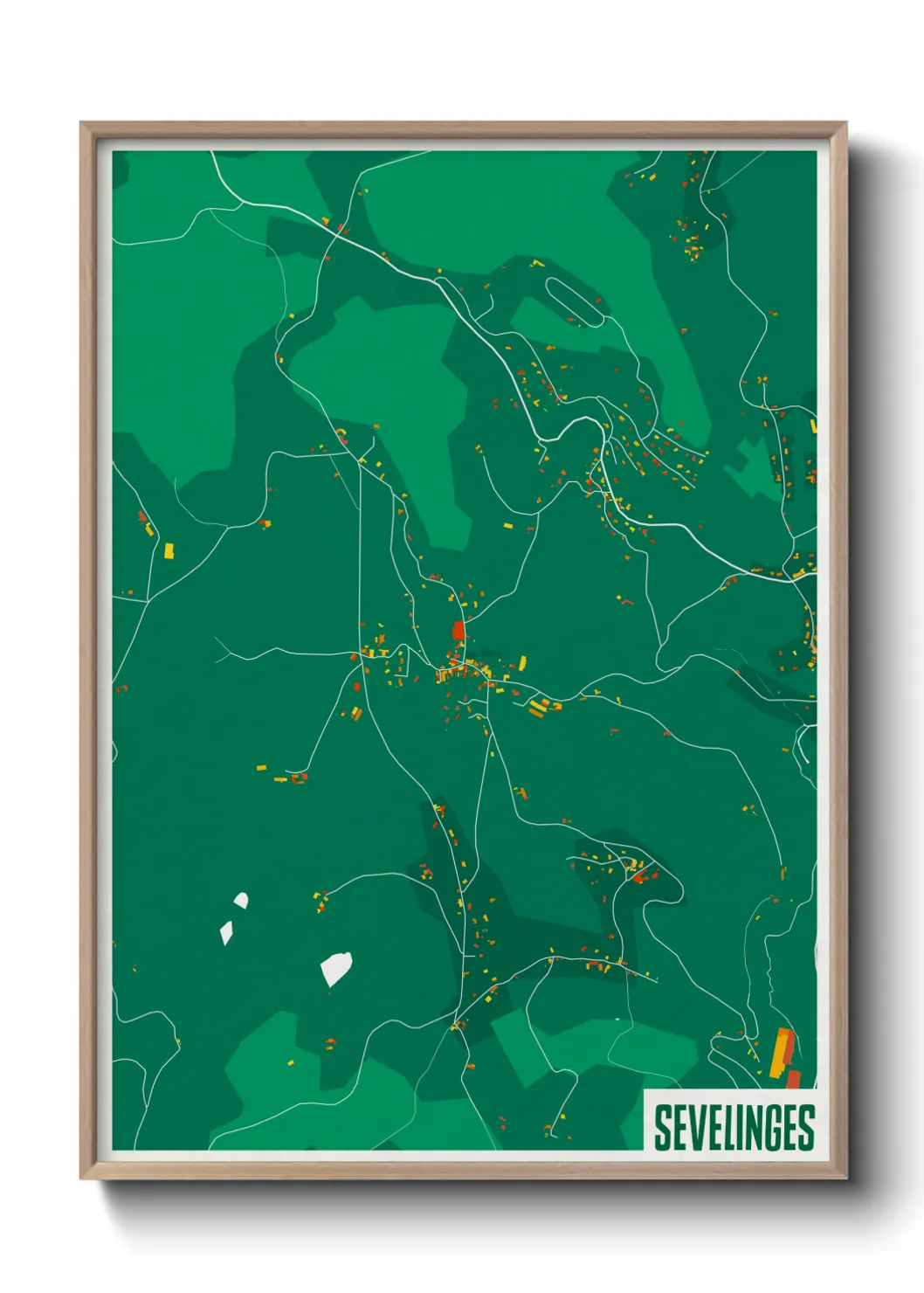 Une affiche de carte sur Sevelinges