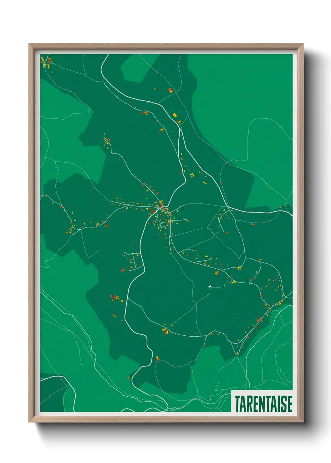 Une affiche de carte sur Tarentaise