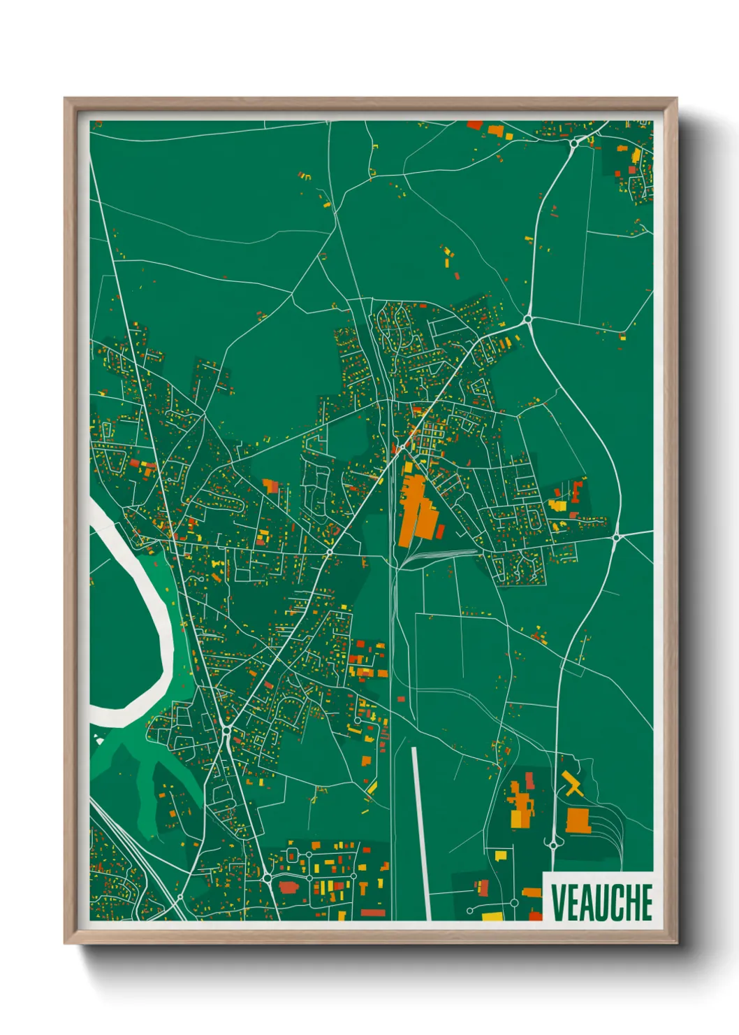 Une affiche de carte sur Veauche