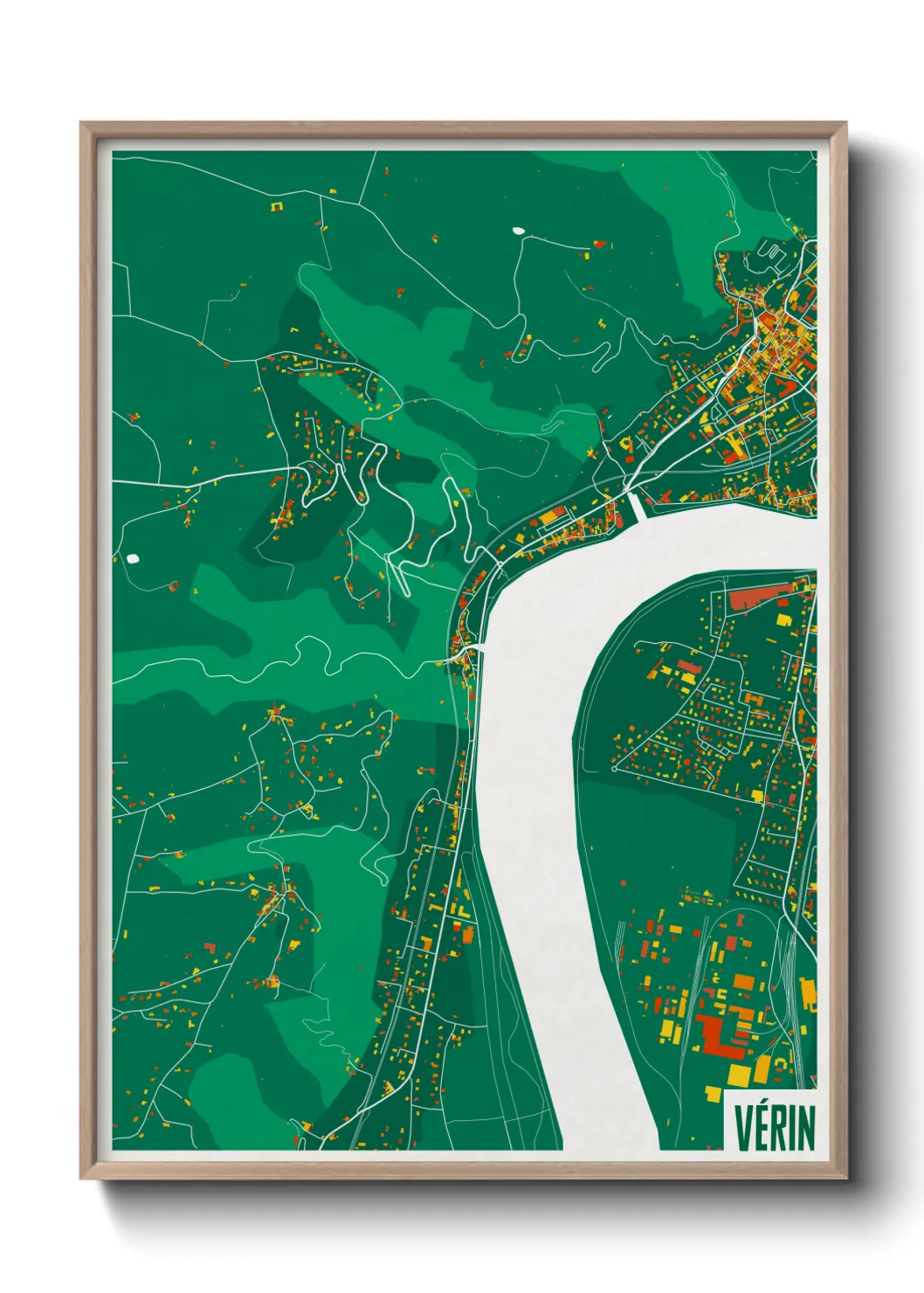 Une affiche de carte sur Vérin