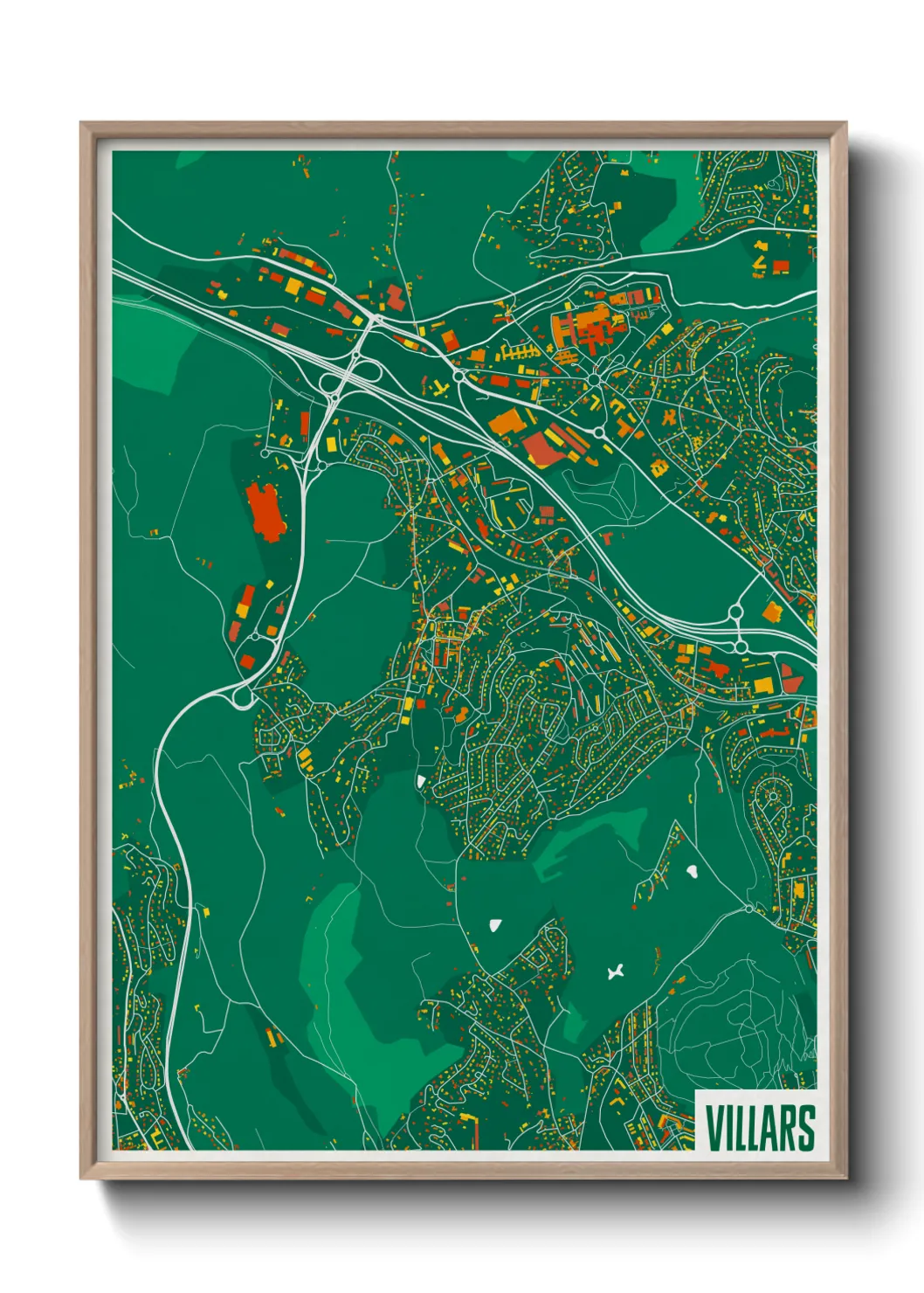 Une affiche de carte sur Villars