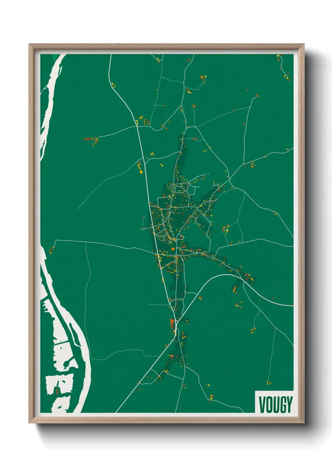 Une affiche de carte sur Vougy