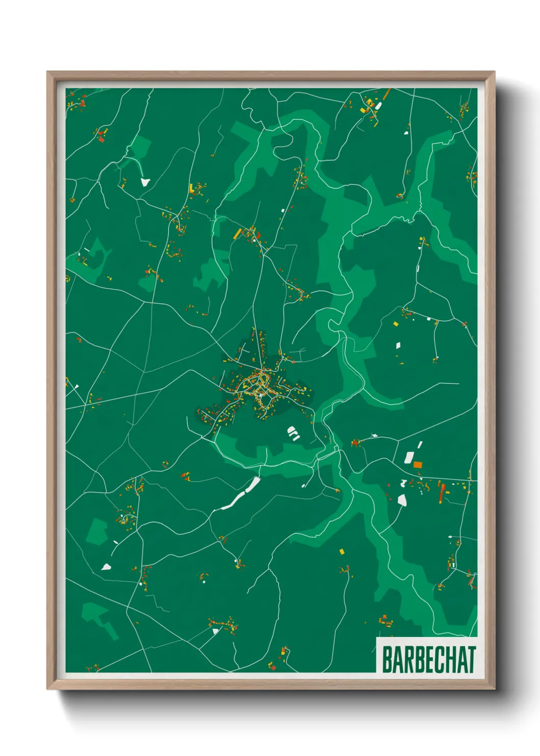 Une affiche de carte sur Barbechat