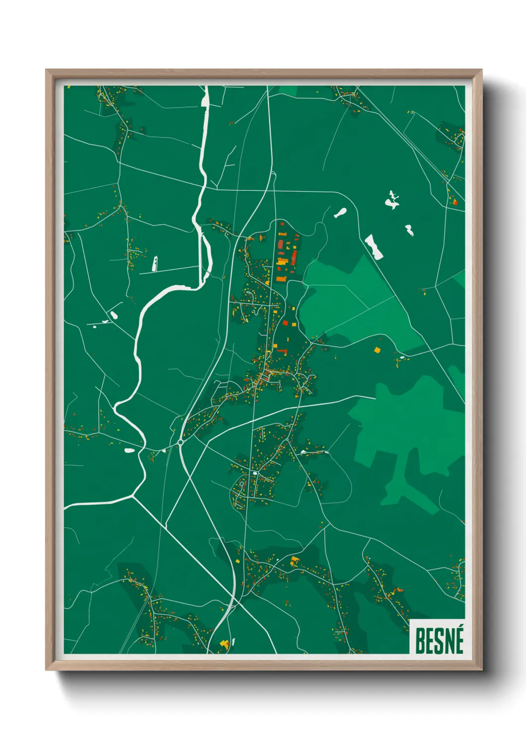 Une affiche de carte sur Besné