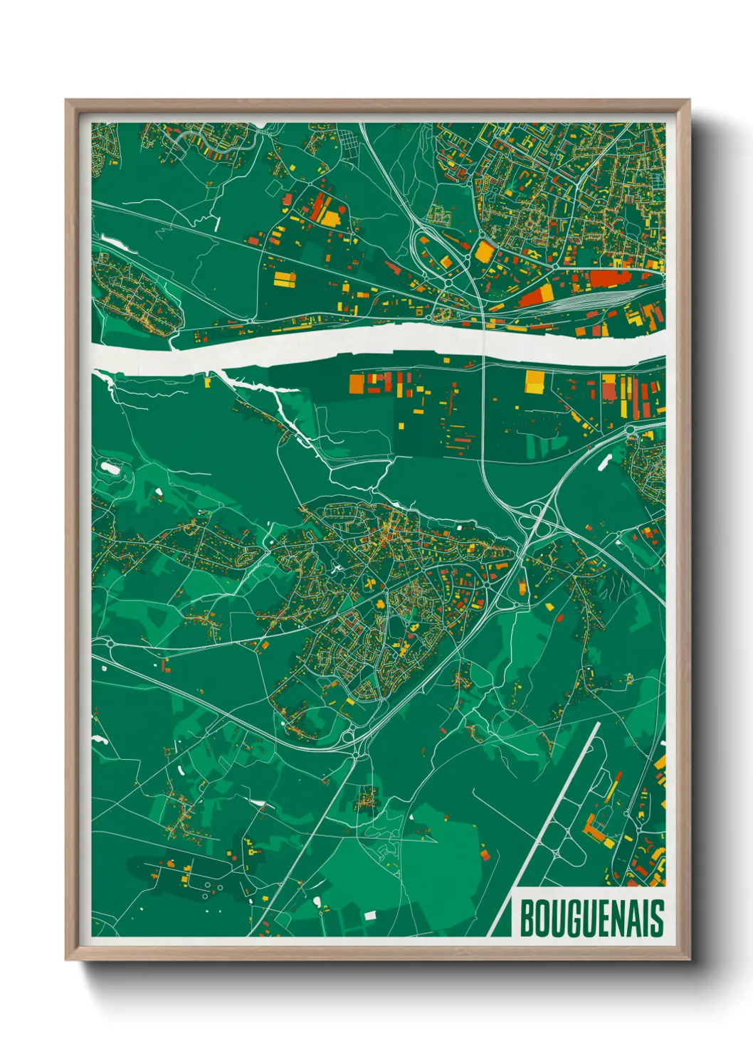 Une affiche de carte sur Bouguenais