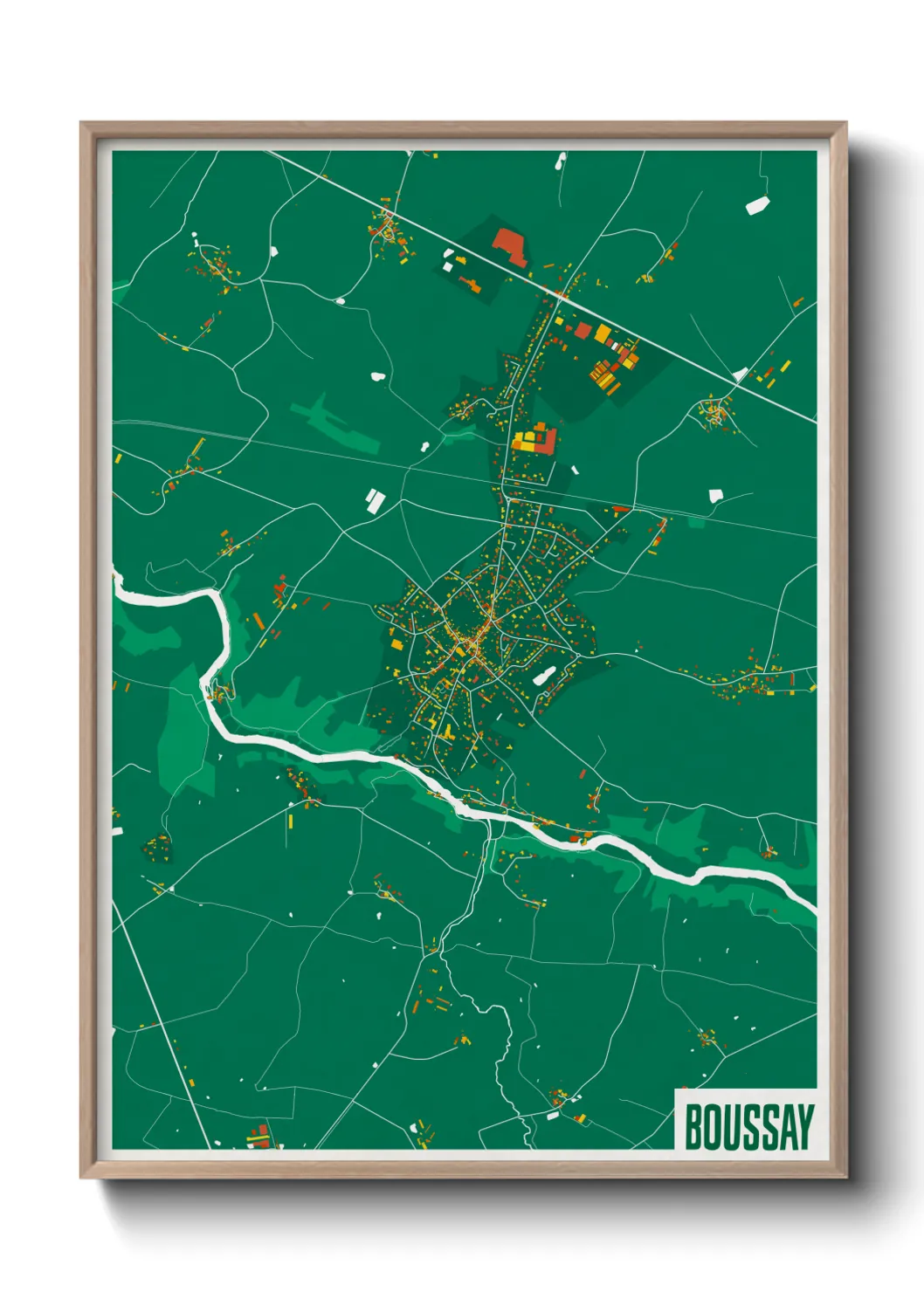 Une affiche de carte sur Boussay