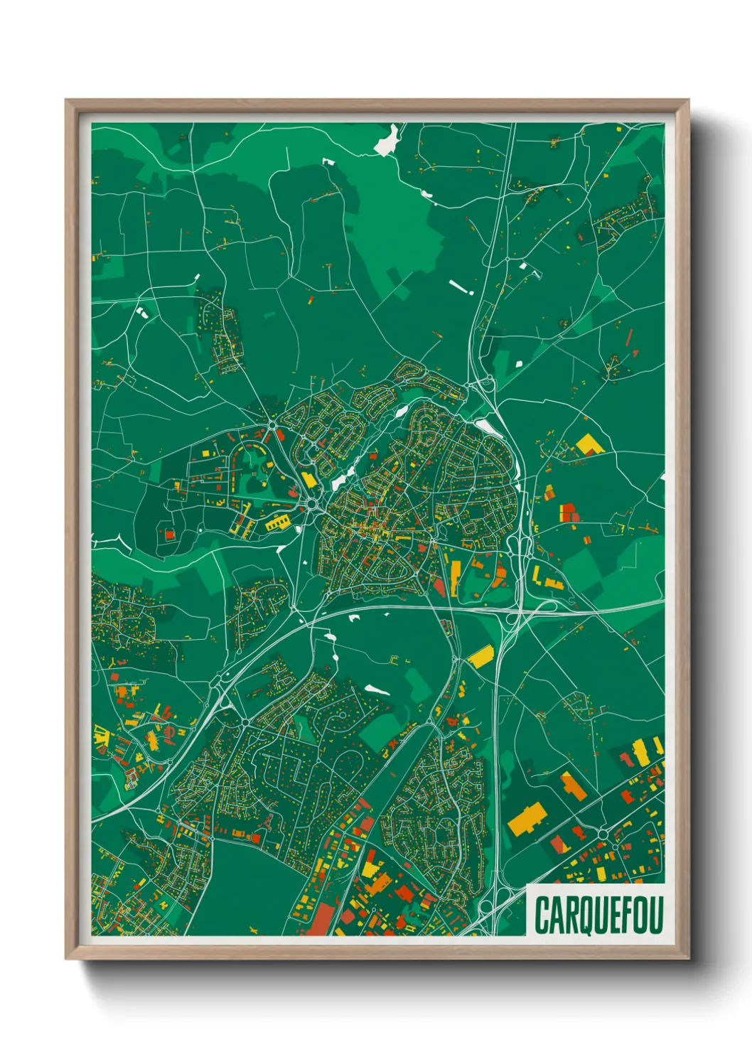 Une affiche de carte sur Carquefou