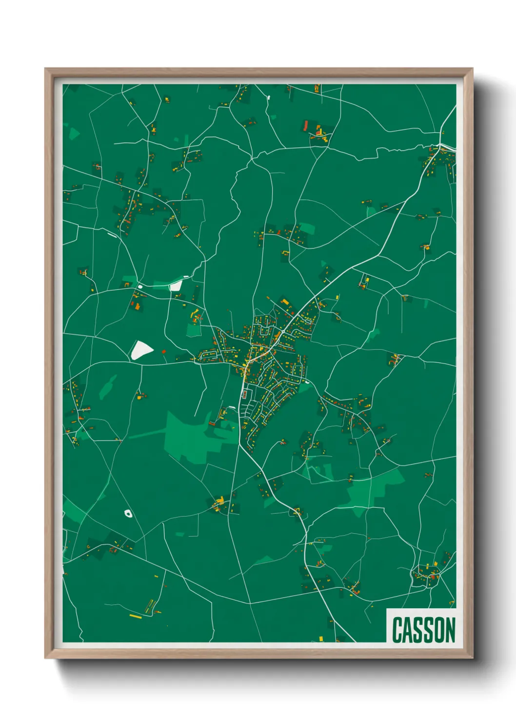 Une affiche de carte sur Casson