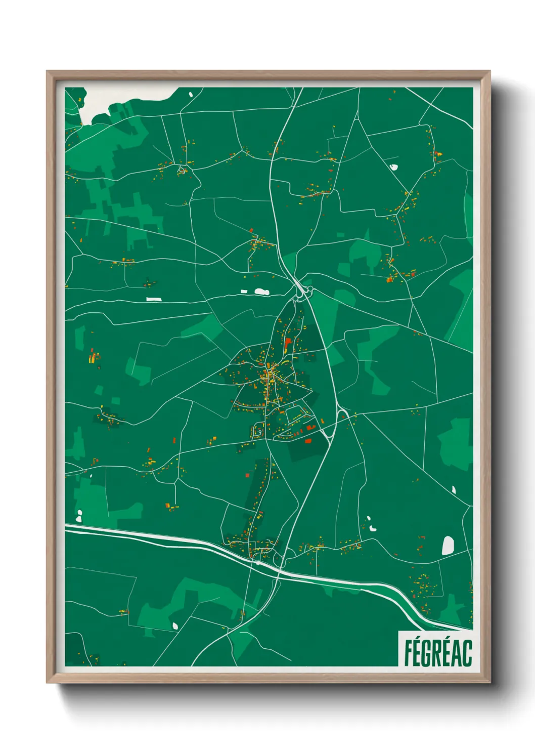 Une affiche de carte sur Fégréac