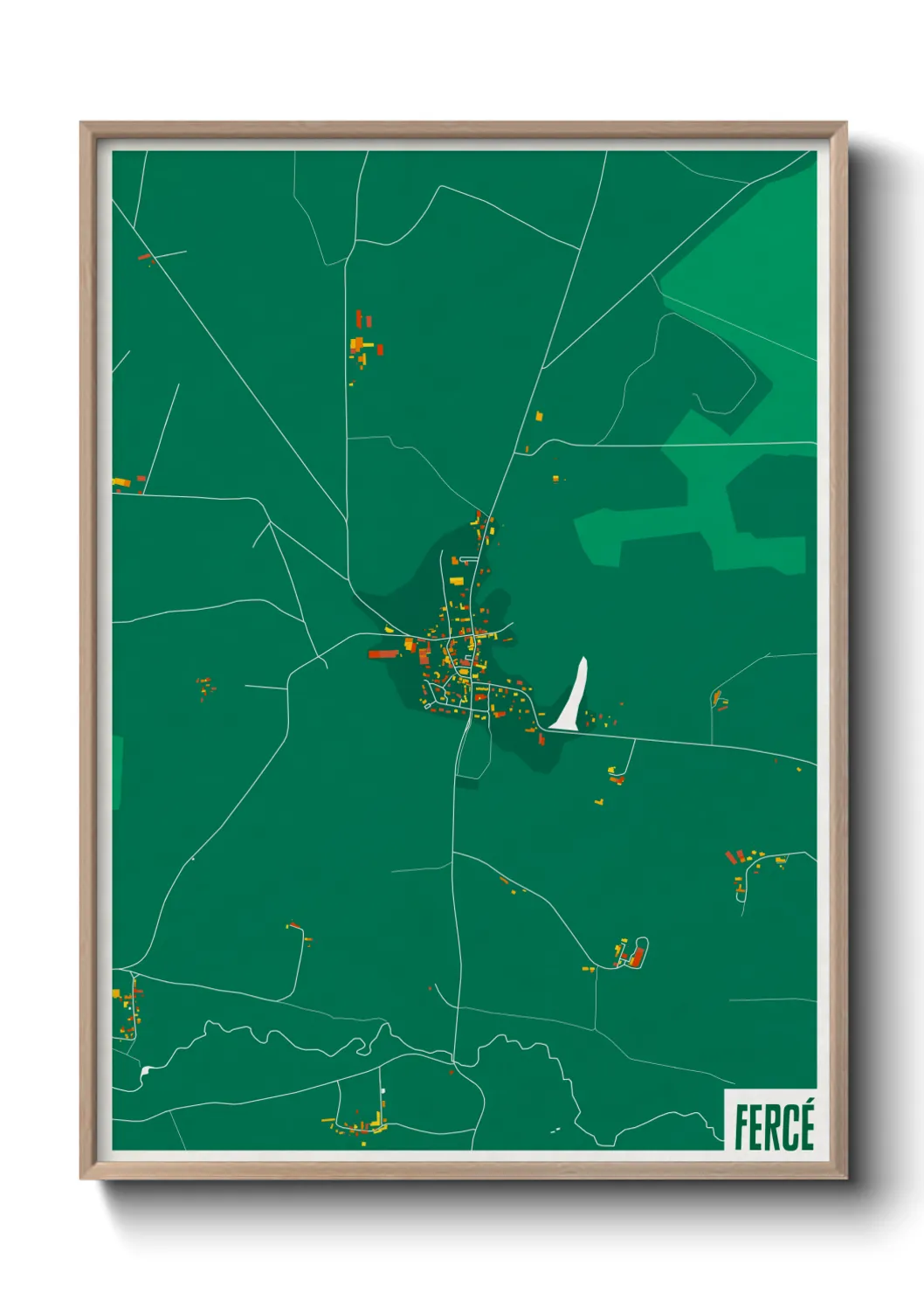 Une affiche de carte sur Fercé