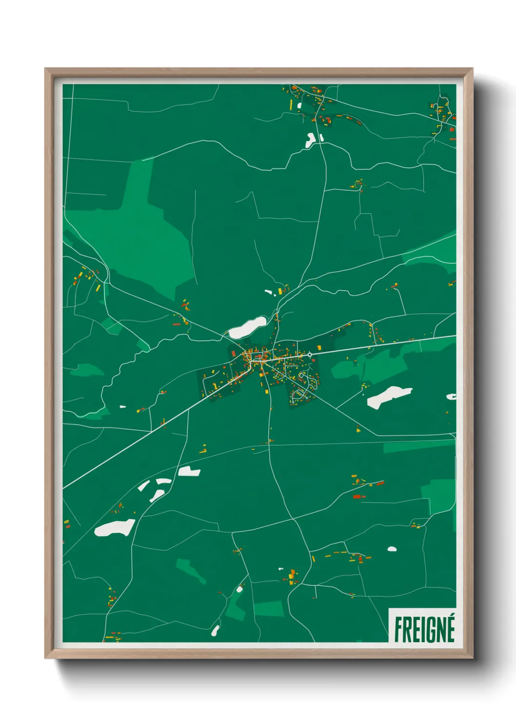 Une affiche de carte sur Freigné