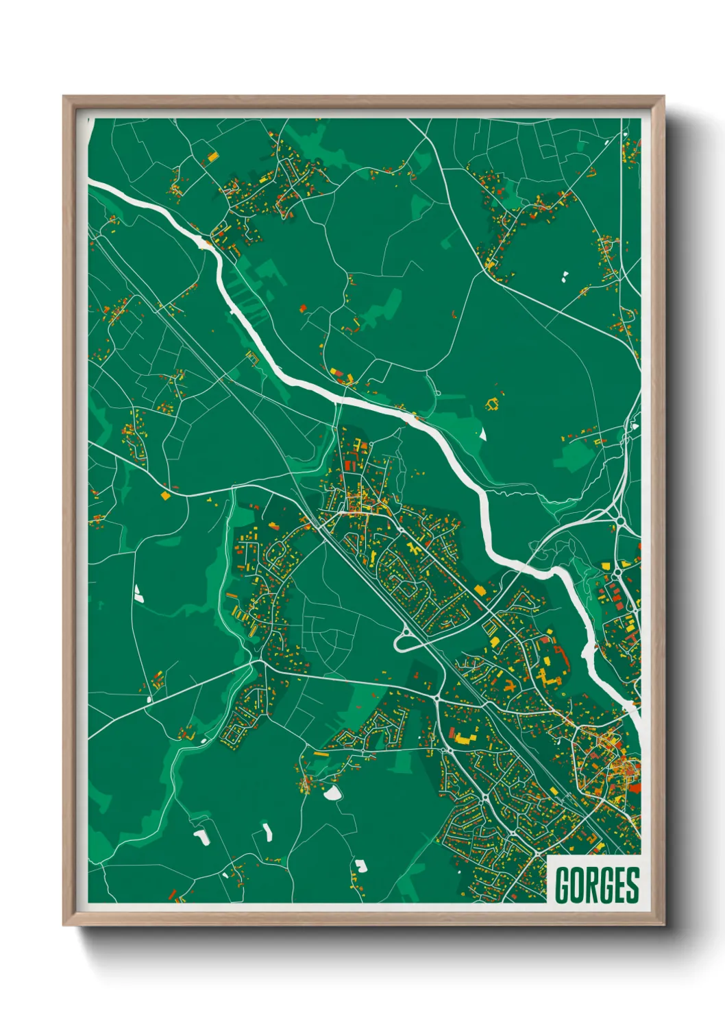 Une affiche de carte sur Gorges