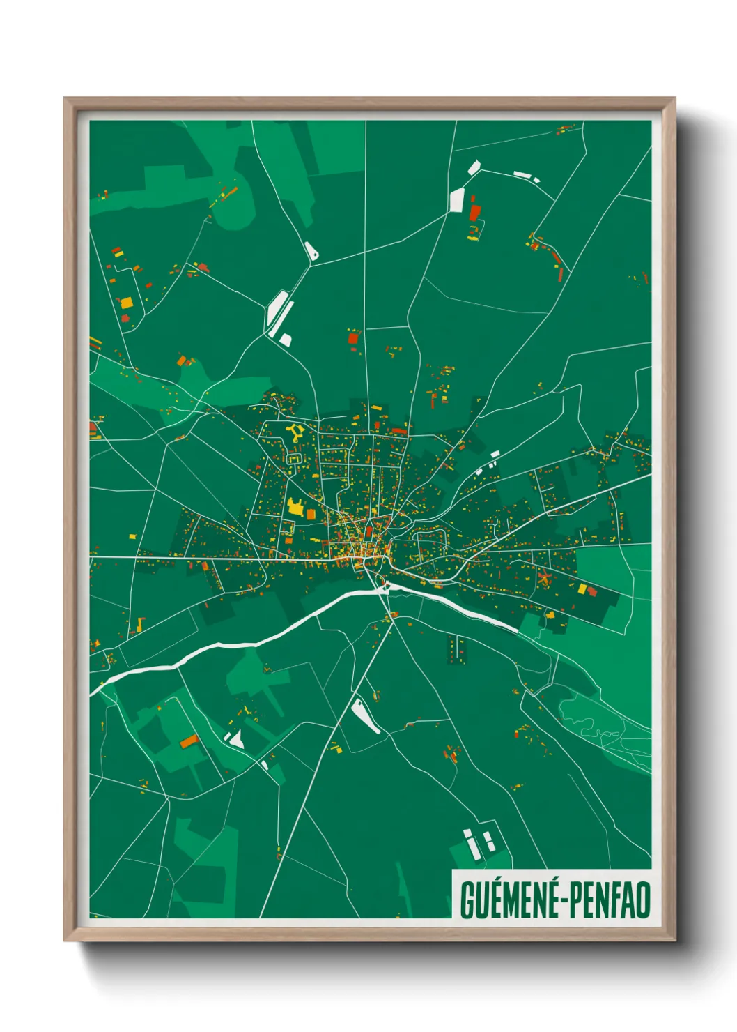 Une affiche de carte sur Guémené-Penfao