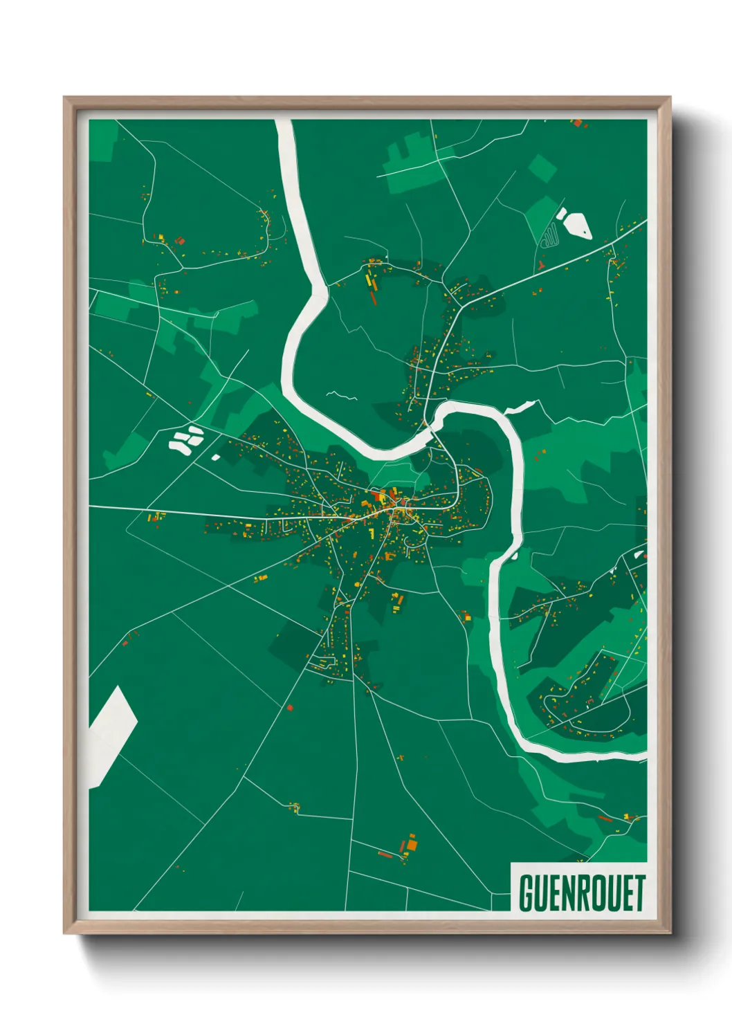 Une affiche de carte sur Guenrouet