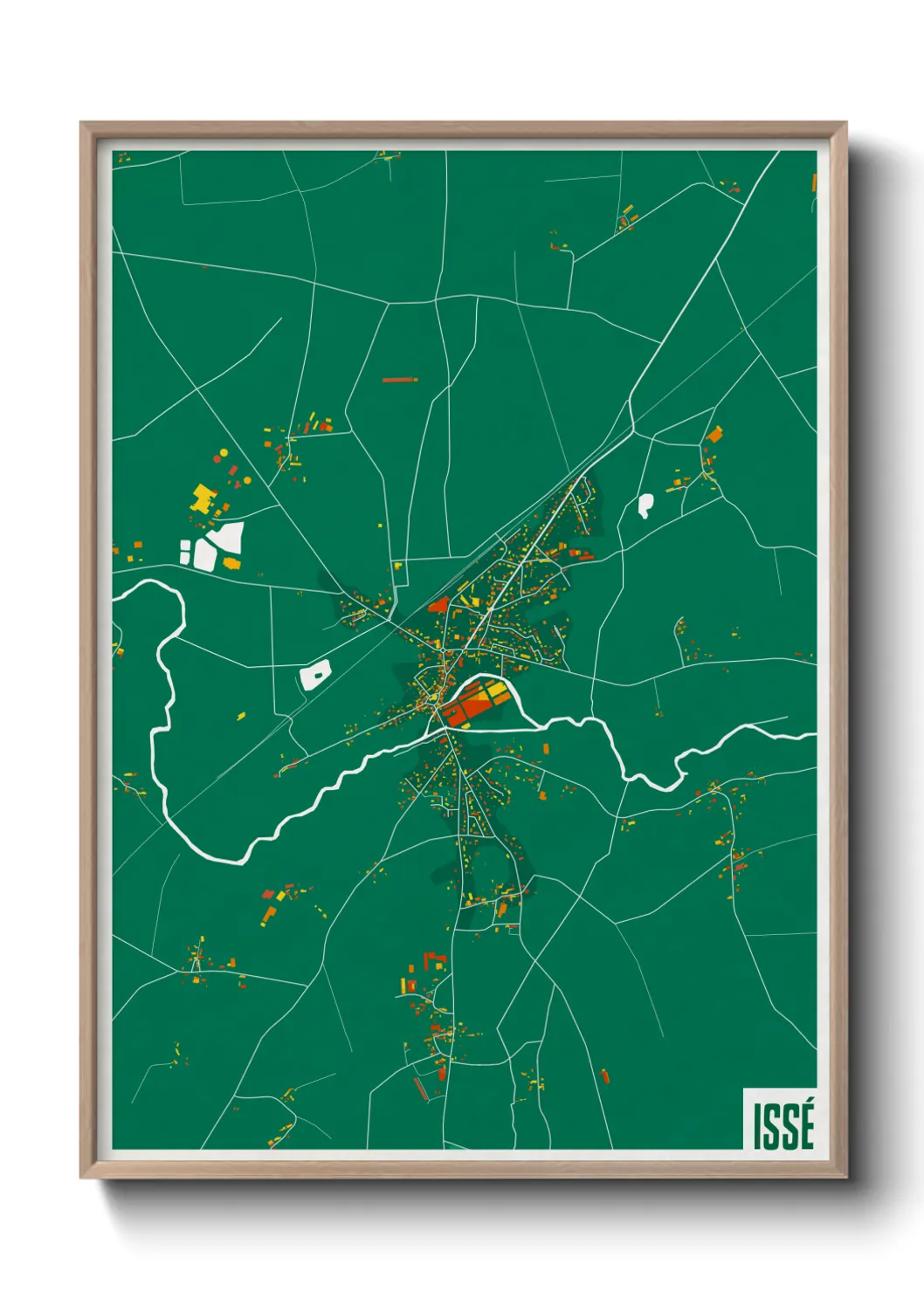 Une affiche de carte sur Issé