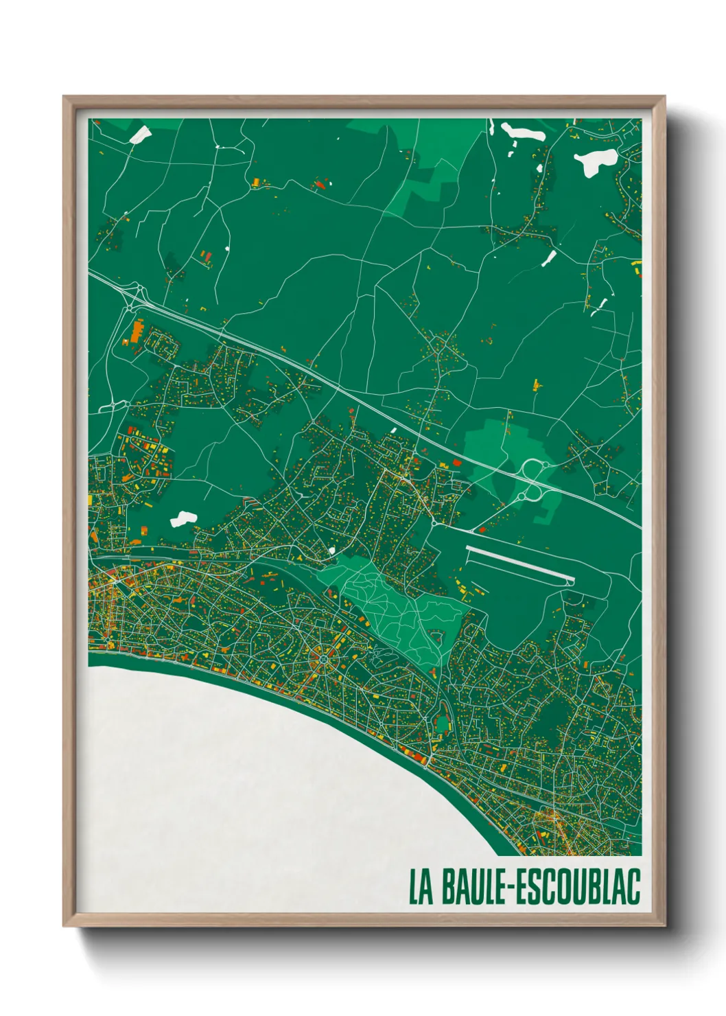 Une affiche de carte sur La Baule-Escoublac