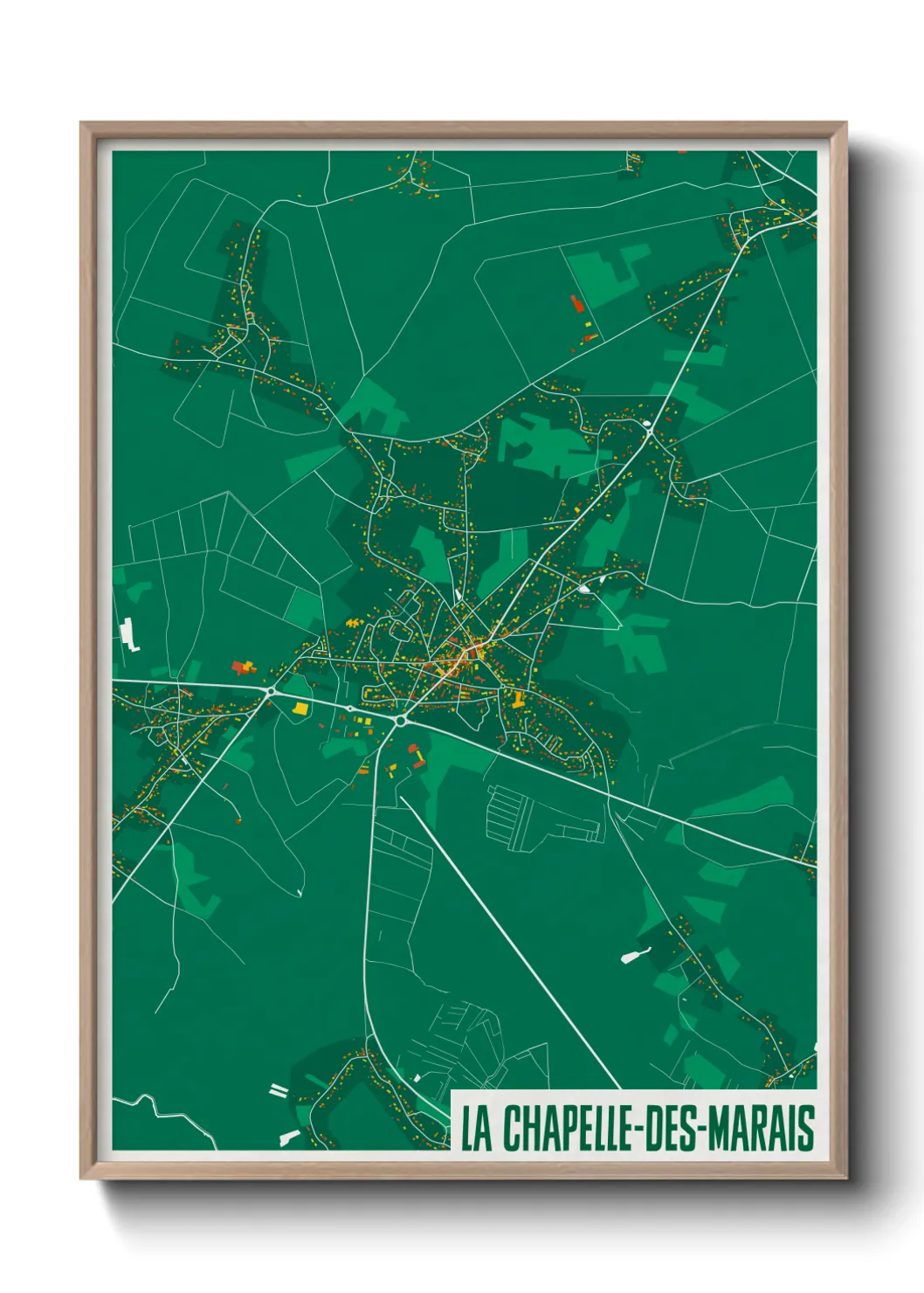 Une affiche de carte sur La Chapelle-des-Marais