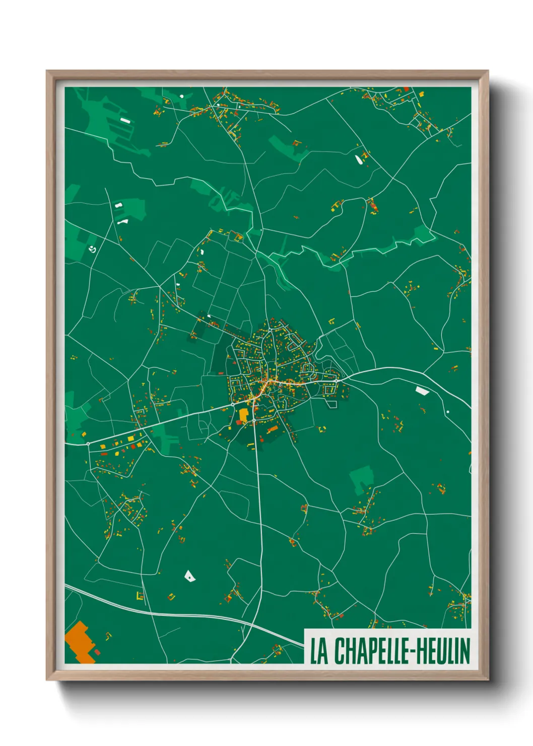 Une affiche de carte sur La Chapelle-Heulin