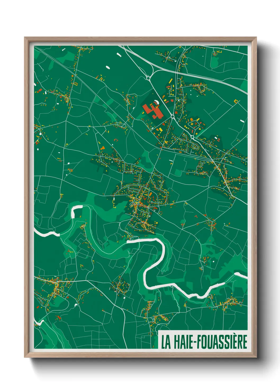 Une affiche de carte sur La Haie-Fouassière