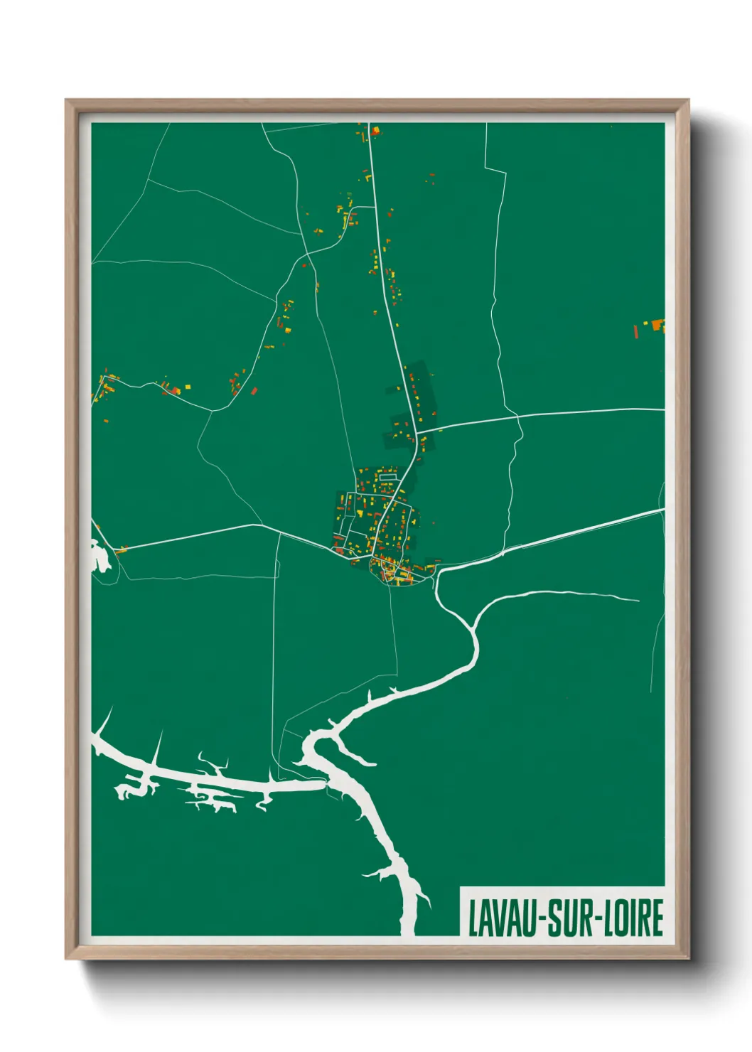 Une affiche de carte sur Lavau-sur-Loire