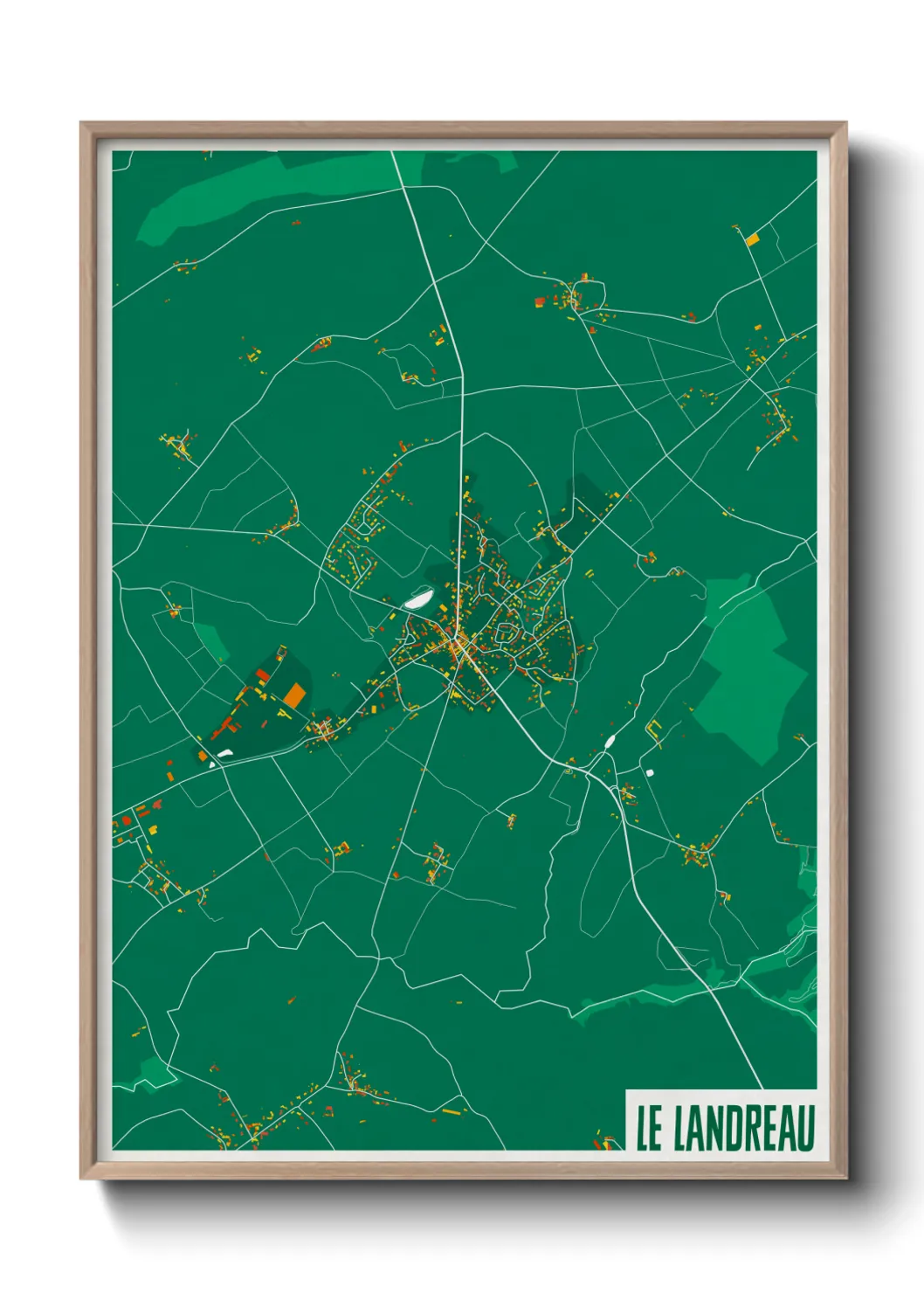 Une affiche de carte sur Le Landreau