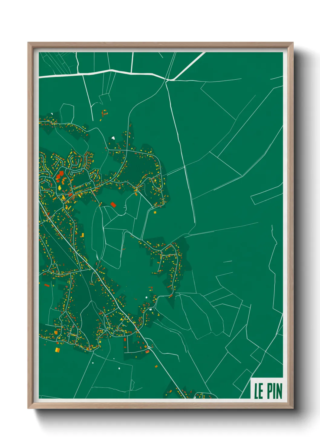 Une affiche de carte sur Le Pin