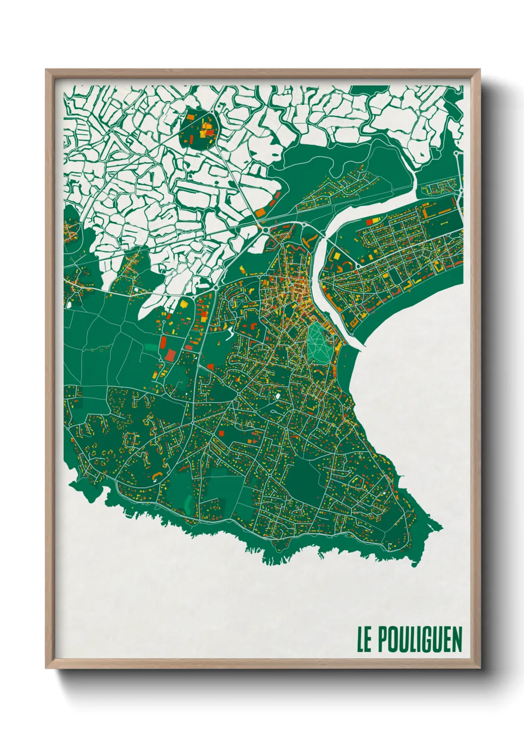 Une affiche de carte sur Le Pouliguen