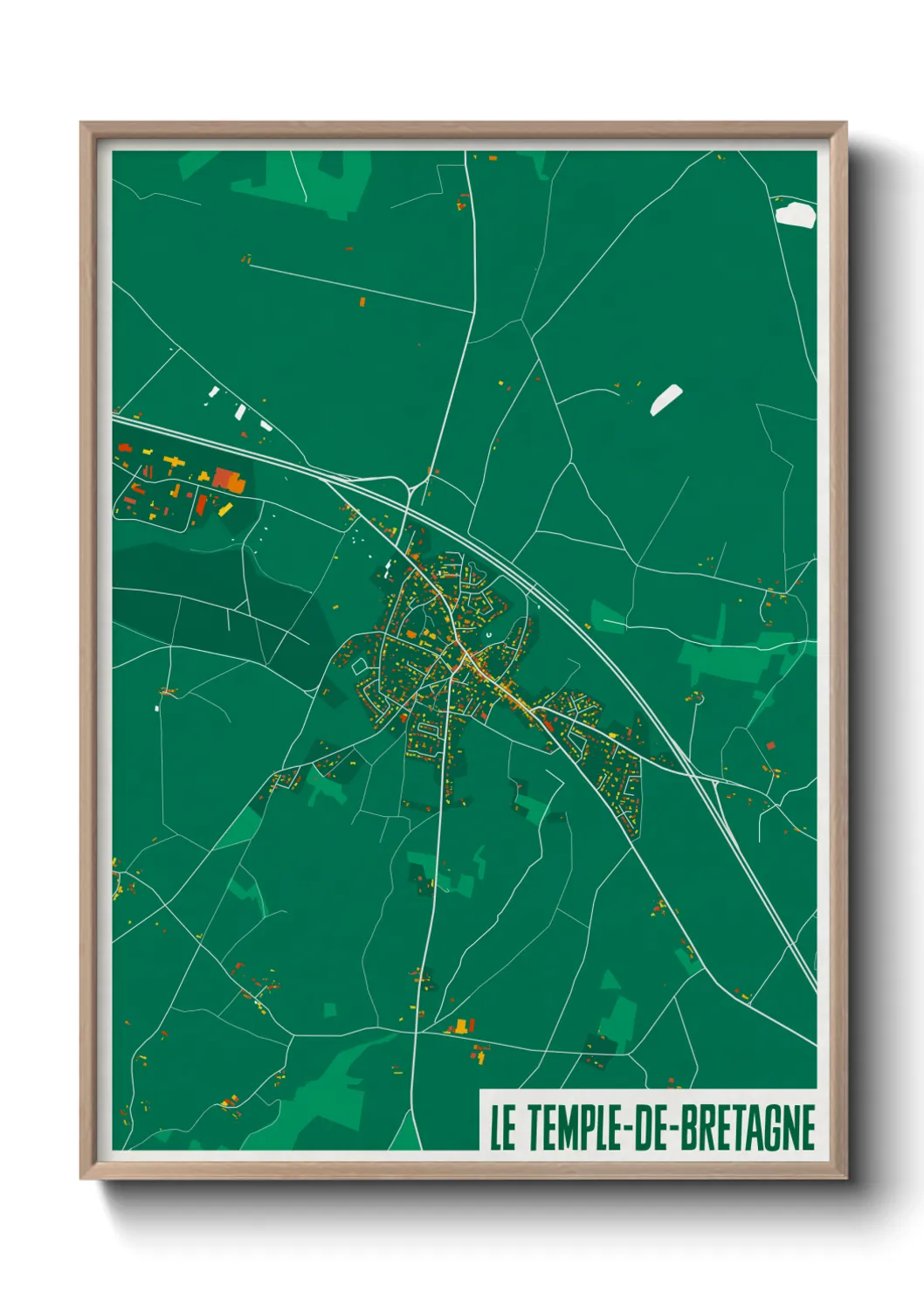 Une affiche de carte sur Le Temple-de-Bretagne