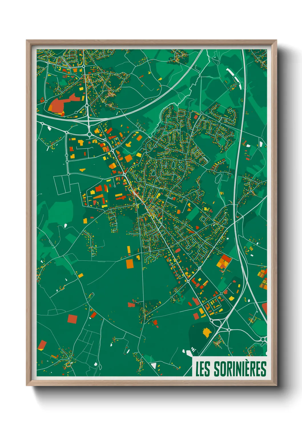 Une affiche de carte sur Les Sorinières