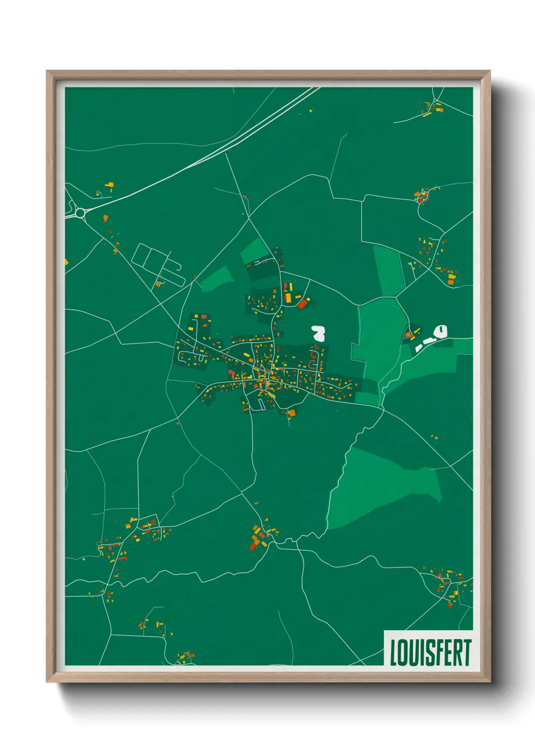 Une affiche de carte sur Louisfert