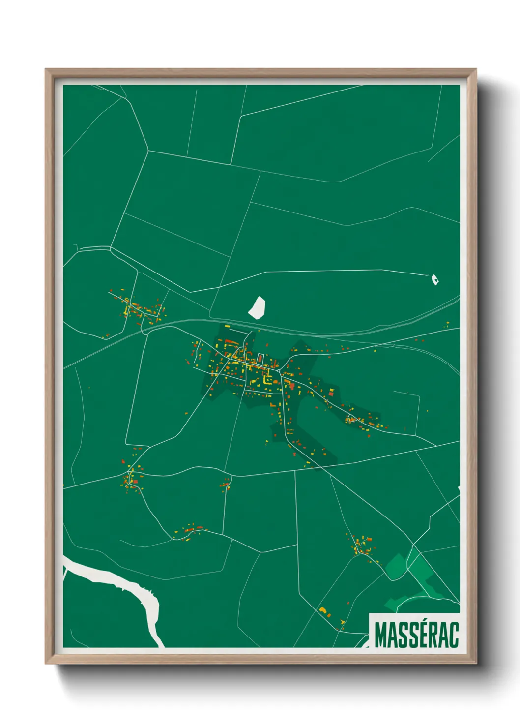 Une affiche de carte sur Massérac