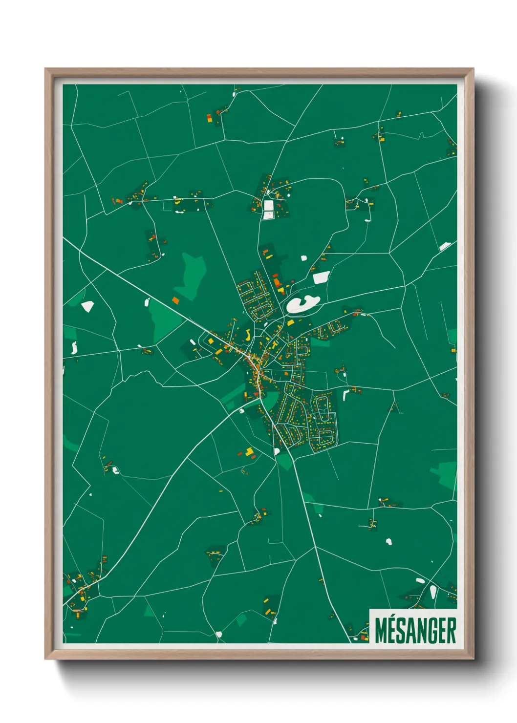 Une affiche de carte sur Mésanger