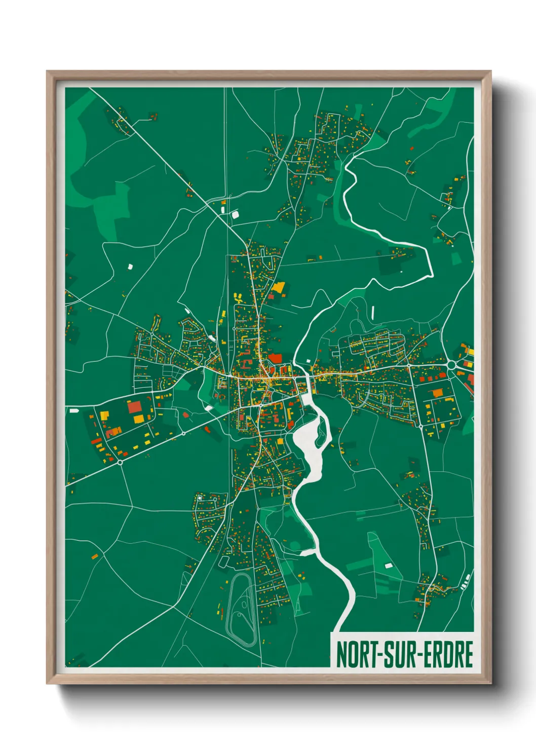 Une affiche de carte sur Nort-sur-Erdre