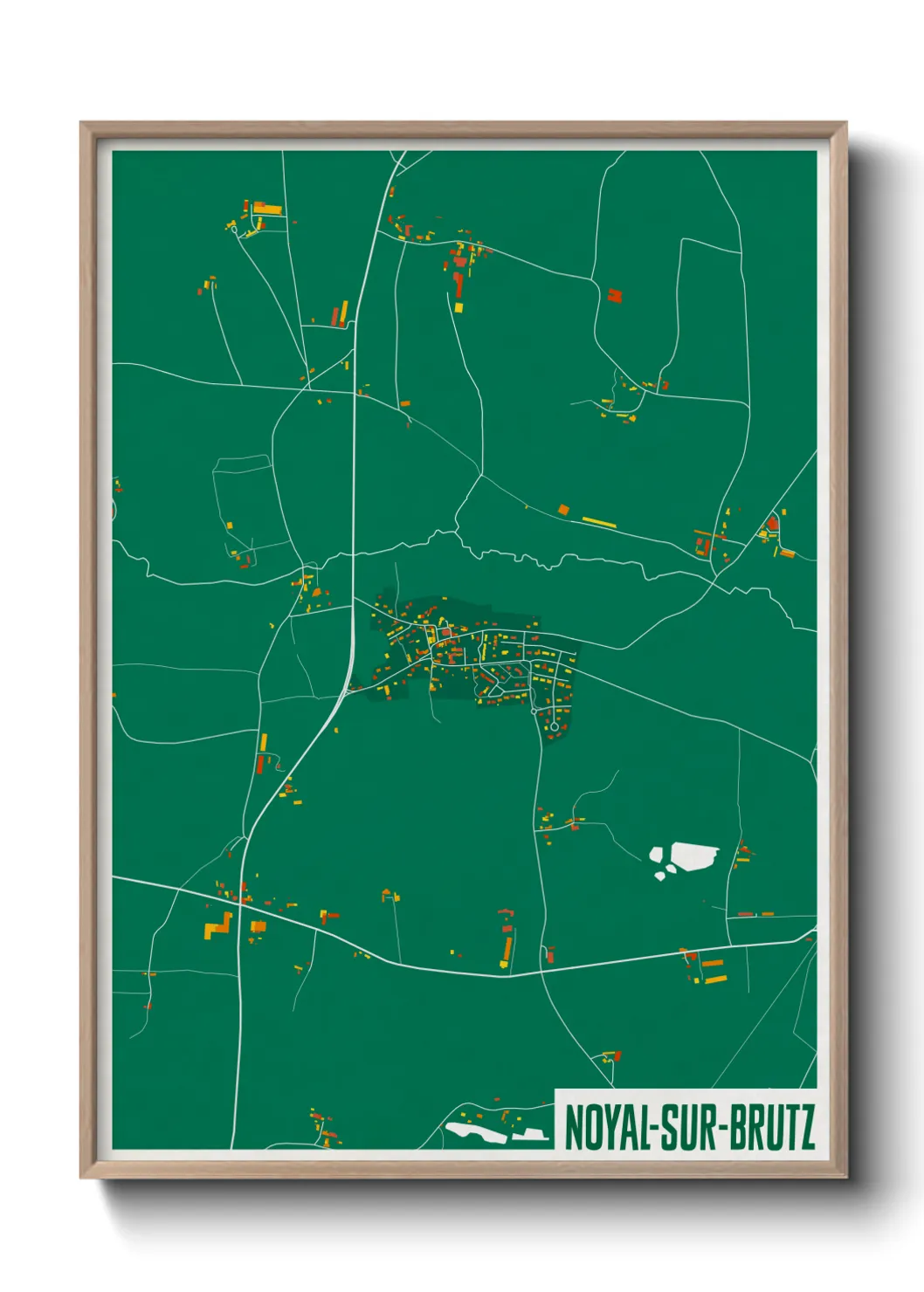 Une affiche de carte sur Noyal-sur-Brutz