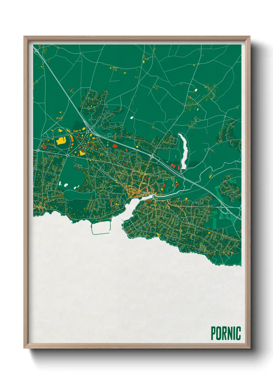 Une affiche de carte sur Pornic