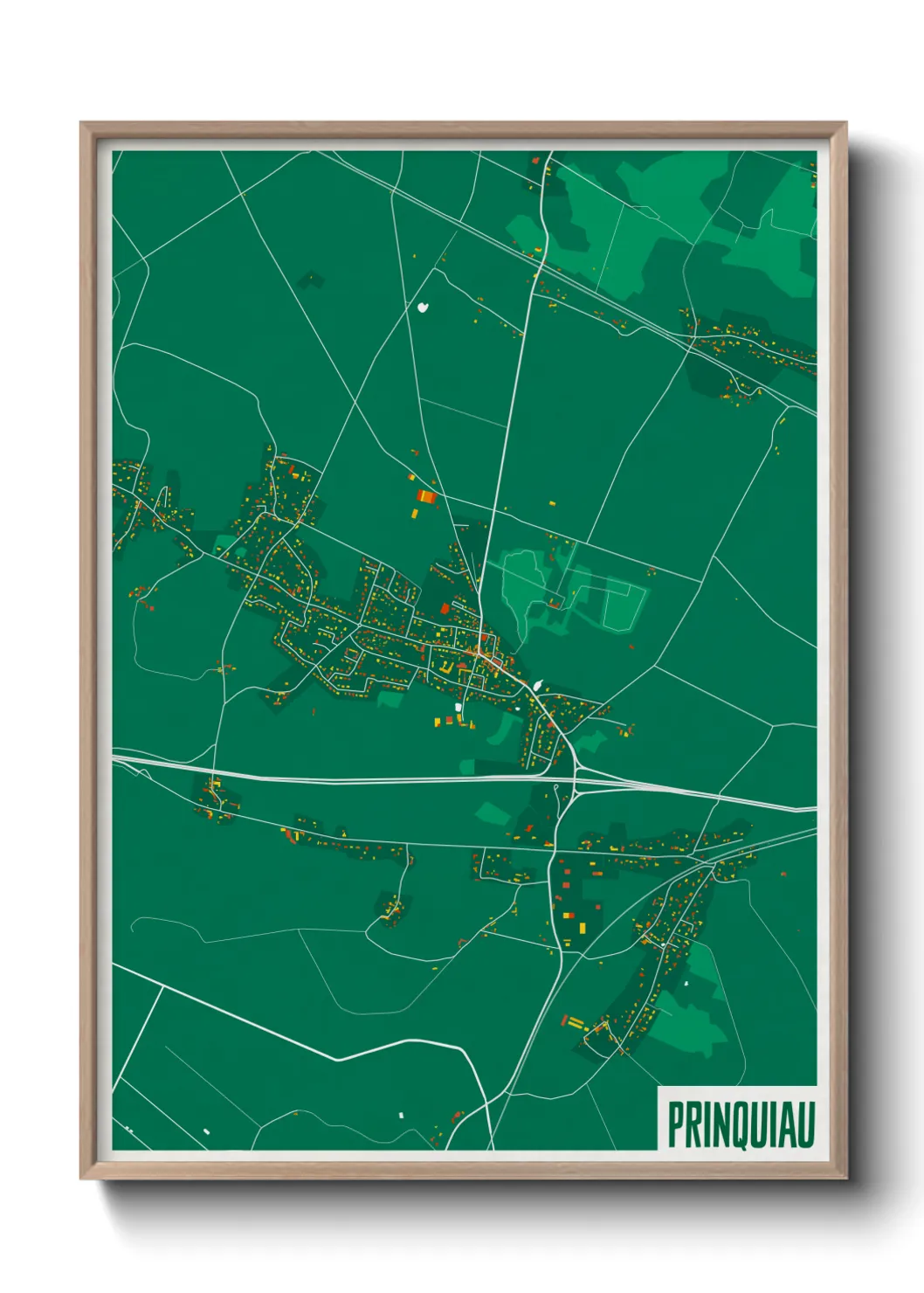 Une affiche de carte sur Prinquiau