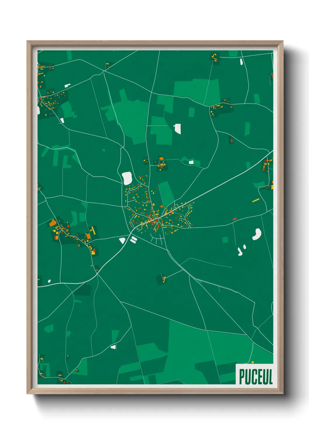 Une affiche de carte sur Puceul