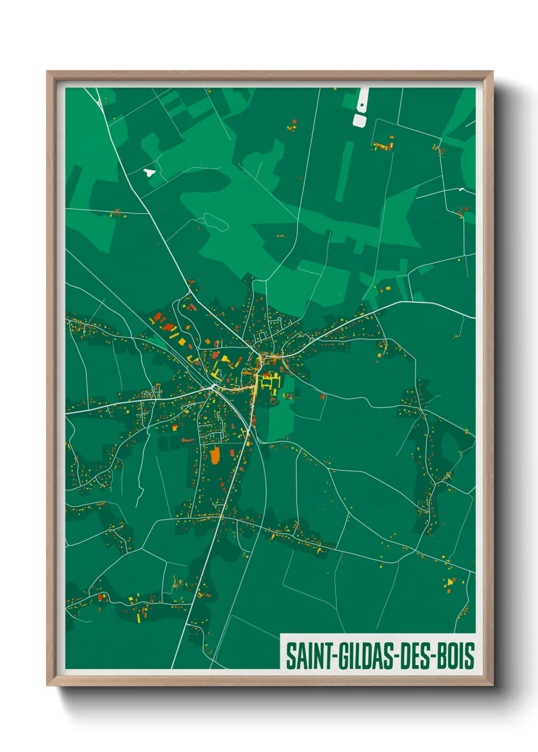 Une affiche de carte sur Saint-Gildas-des-Bois