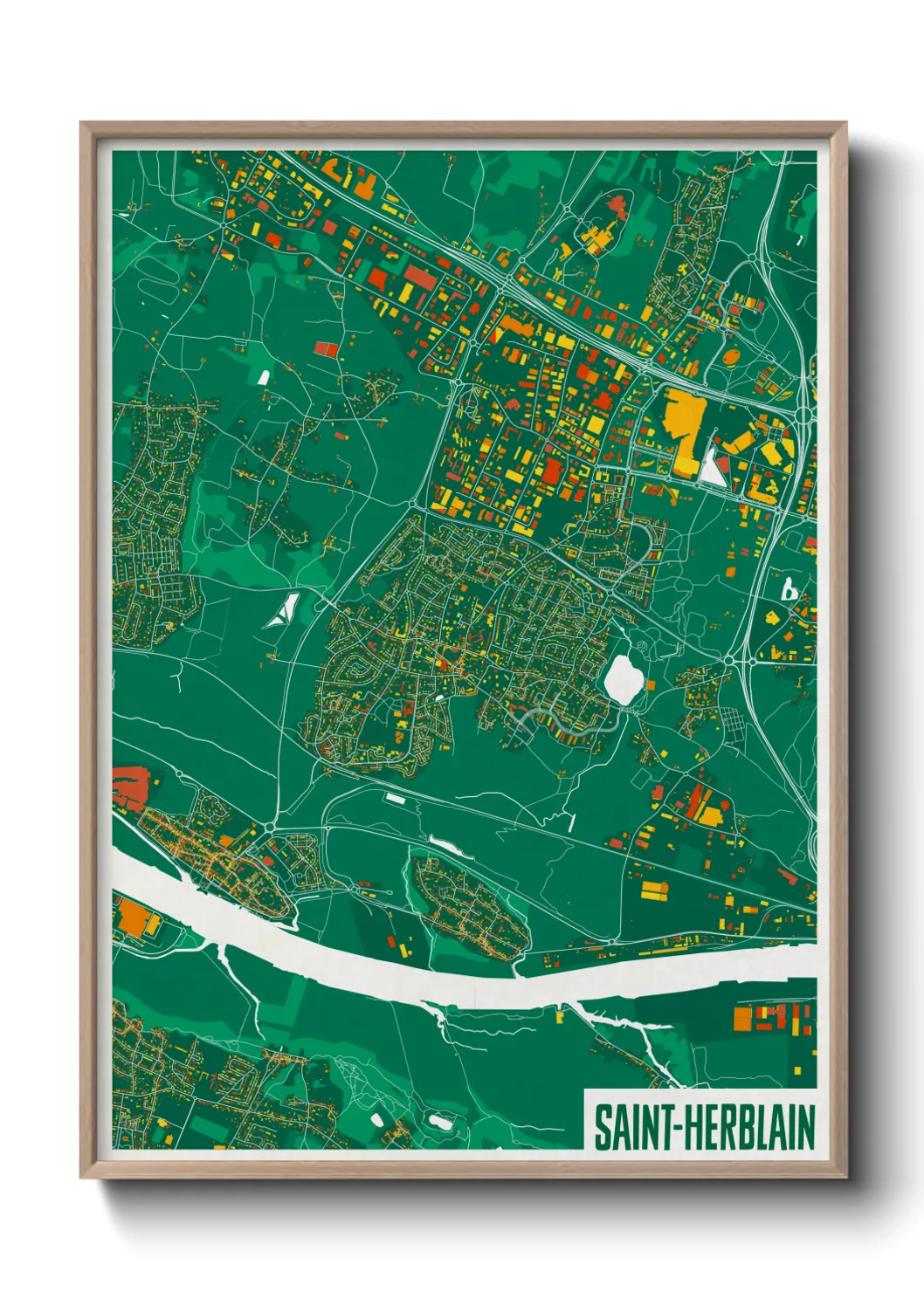 Une affiche de carte sur Saint-Herblain