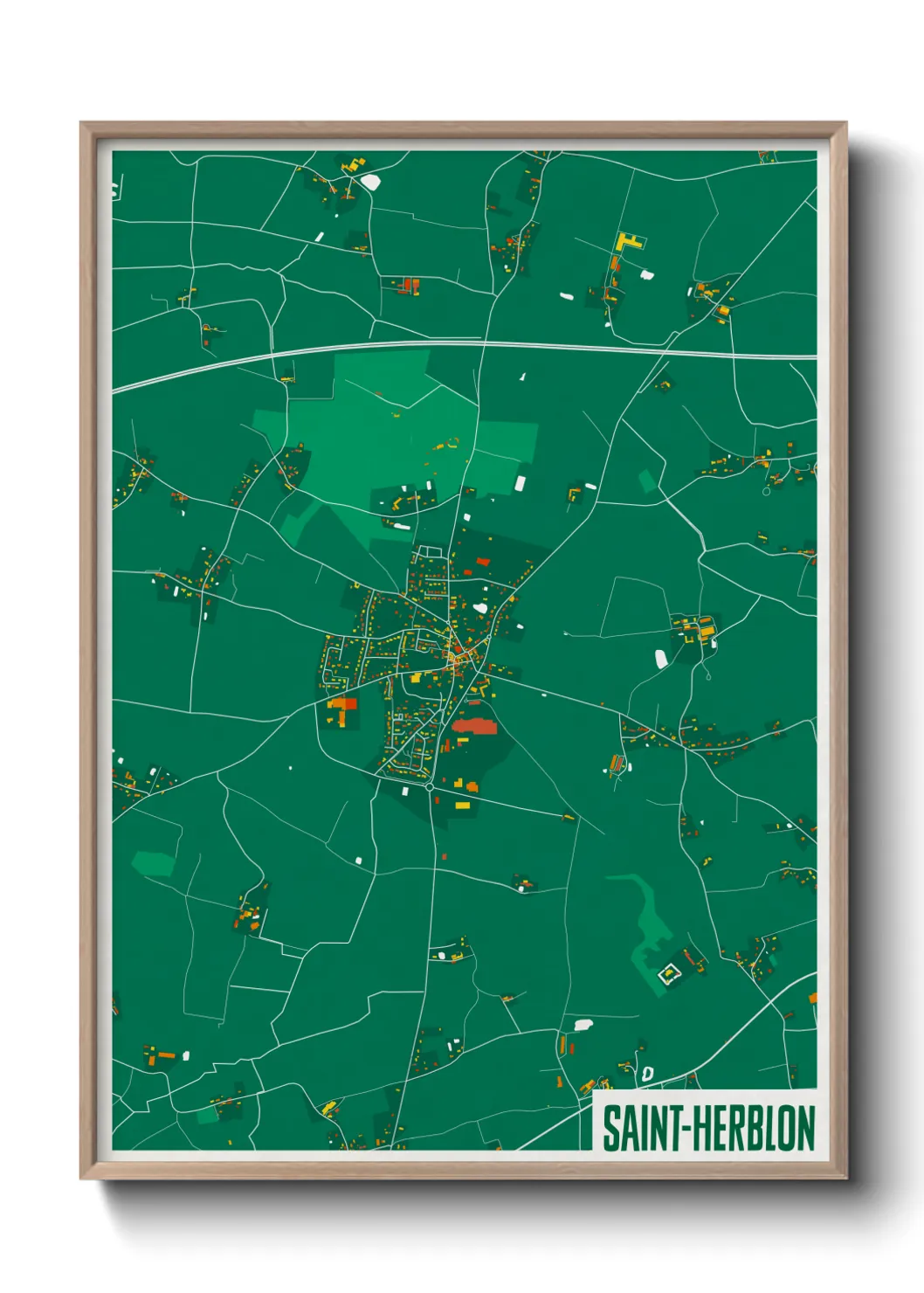 Une affiche de carte sur Saint-Herblon