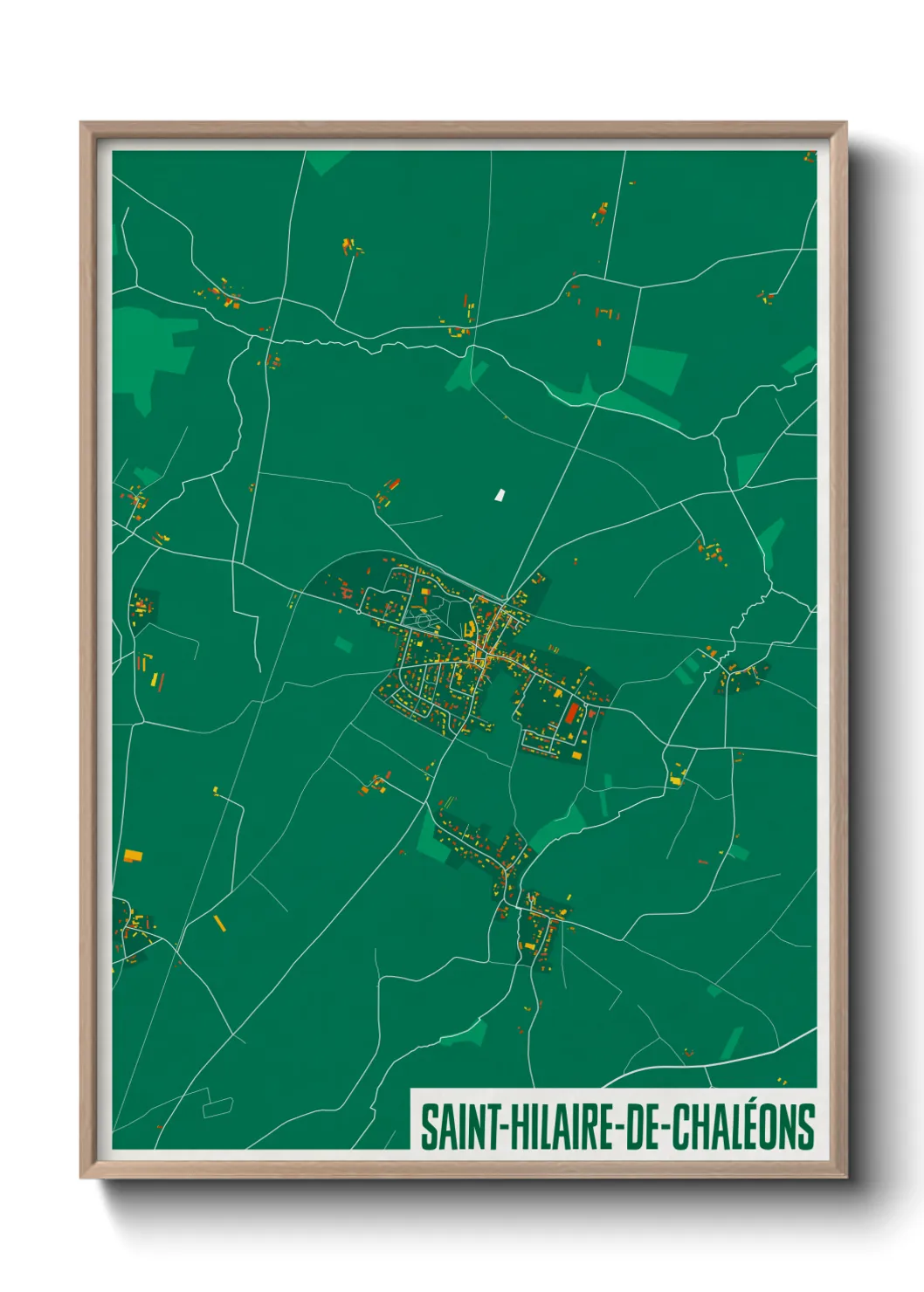 Une affiche de carte sur Saint-Hilaire-de-Chaléons