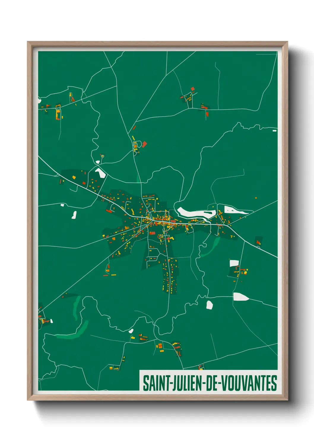 Une affiche de carte sur Saint-Julien-de-Vouvantes