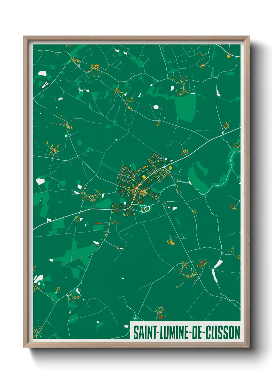 Une affiche de carte sur Saint-Lumine-de-Clisson