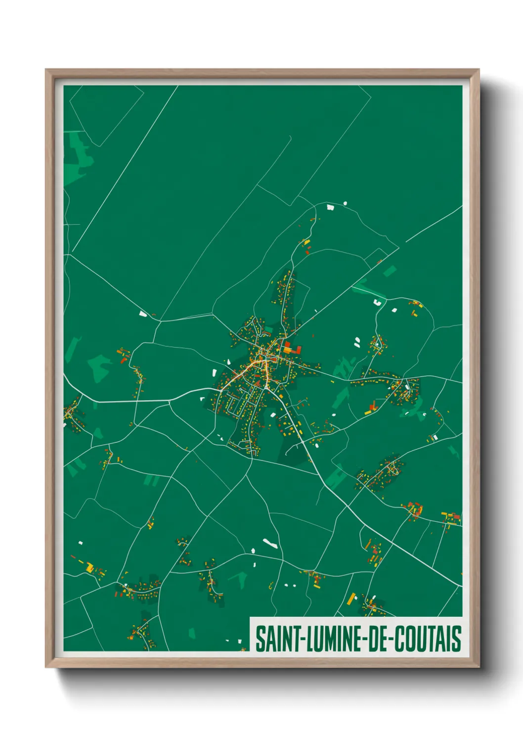 Une affiche de carte sur Saint-Lumine-de-Coutais