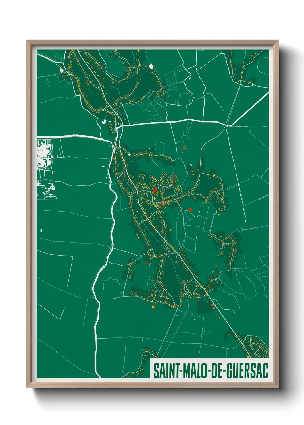 Une affiche de carte sur Saint-Malo-de-Guersac