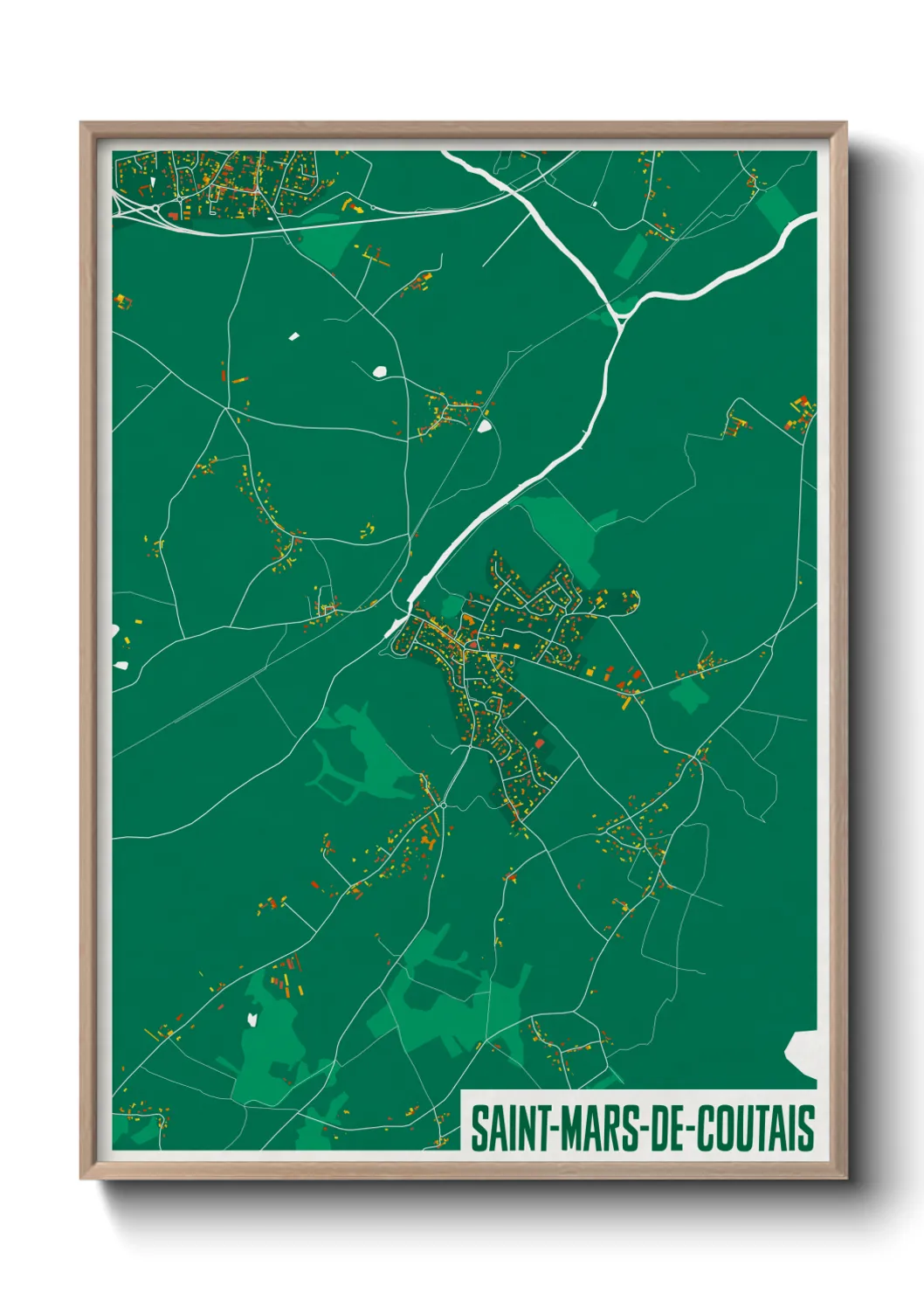 Une affiche de carte sur Saint-Mars-de-Coutais