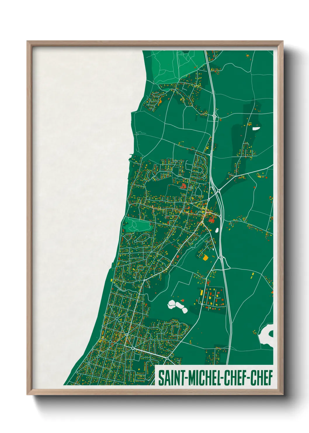 Une affiche de carte sur Saint-Michel-Chef-Chef